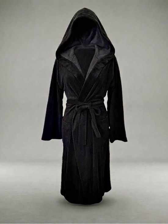 Bamford Other - NWT Bamford Black French Terry Hooded Bathrobe Belted Lounge Robe Womens Size S